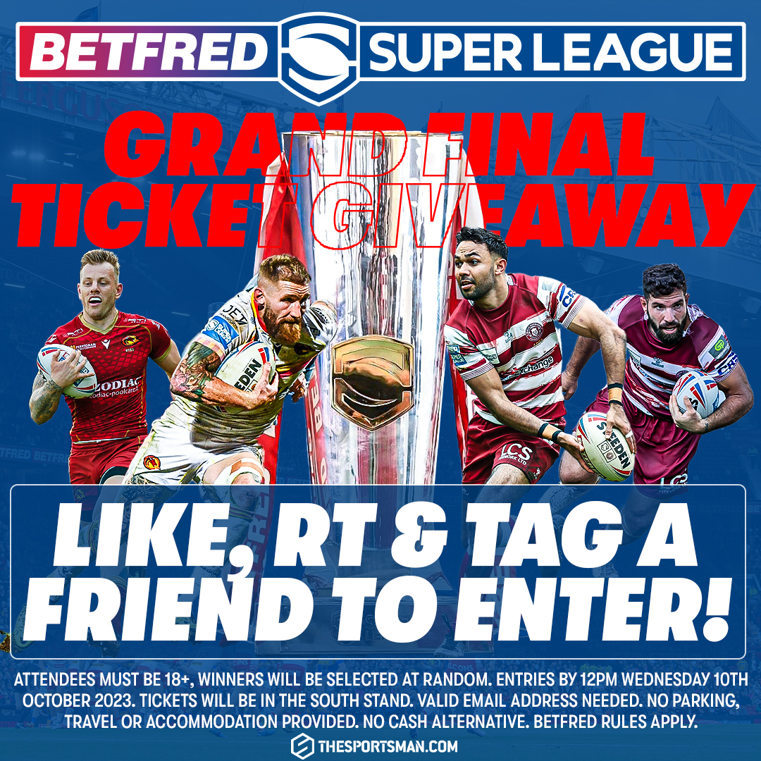 🏉🏆 WIN a pair of tickets to the Betfred <a href="/SuperLeague/">Betfred Super League</a> Grand Final on Saturday, 14th October!   

To enter, simply like and repost this tweet and tag a friend you’d bring along to Old Trafford!  

Entrants must be 18+ | Full T&amp;Cs apply.