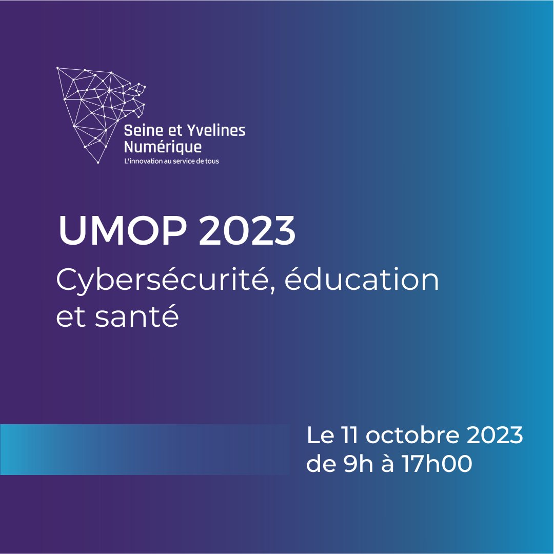 J-1 📣 Retrouvez-nous demain aux Universités des Mairies de l'Ouest Parisien <a href="/mairies78/">Universités des Mairies de l'Ouest Parisien</a>
📅 11/10/2023
📍 Pyramides de Port-Marly 

Au programme 2 ateliers et 1 table ronde :
✅#éducation
✅#cybersécurité
✅#santé

Plus d'infos ici ➡️ universitesdesmairies.fr

#SYN #UMOP23