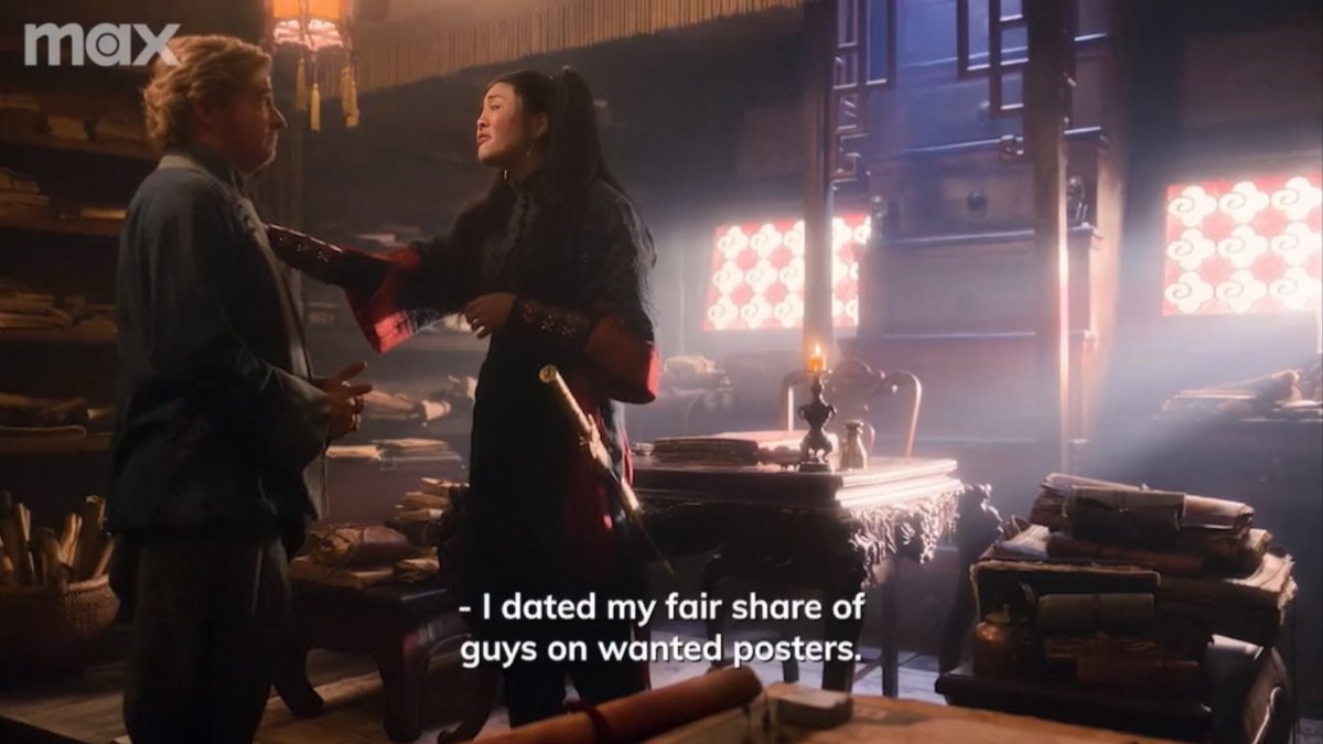 Sornamarin_'s tweet image. ช็อตนี้นอกจากนางจะเรียกสตีดว่า Girl แล้ว ยังมีการบอกอีกว่านางเคยเดตกับพวกผู้ชายบนโปสเตอร์ประกาศจับ พวกเขาอย่างฮอต…แล้วดูสตีดทำหน้า 555555 อารมณ์แบบผัวฉันก็ฮอตจริงอะแหละ ไม่เถียง 😳😝
#OurFlagMeansDeath #OFMD2 
#EdStede #BlackBeard #StedeBonnet #BlackBeardStede