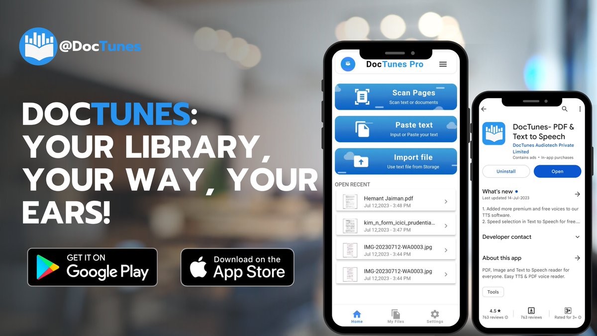 DocTunes_io's tweet photo. Feeling like your reading list is taking over your life?🤯
DocTunes to the rescue! 🎧🚀
Why juggle heavy books when you can have your entire library in your pocket? Enjoy your books on the go and let DocTunes turn them into audiobook adventures. 🌟
📱 Download now 
   #DocTunes https://t.co/EHBf4XG0Rt