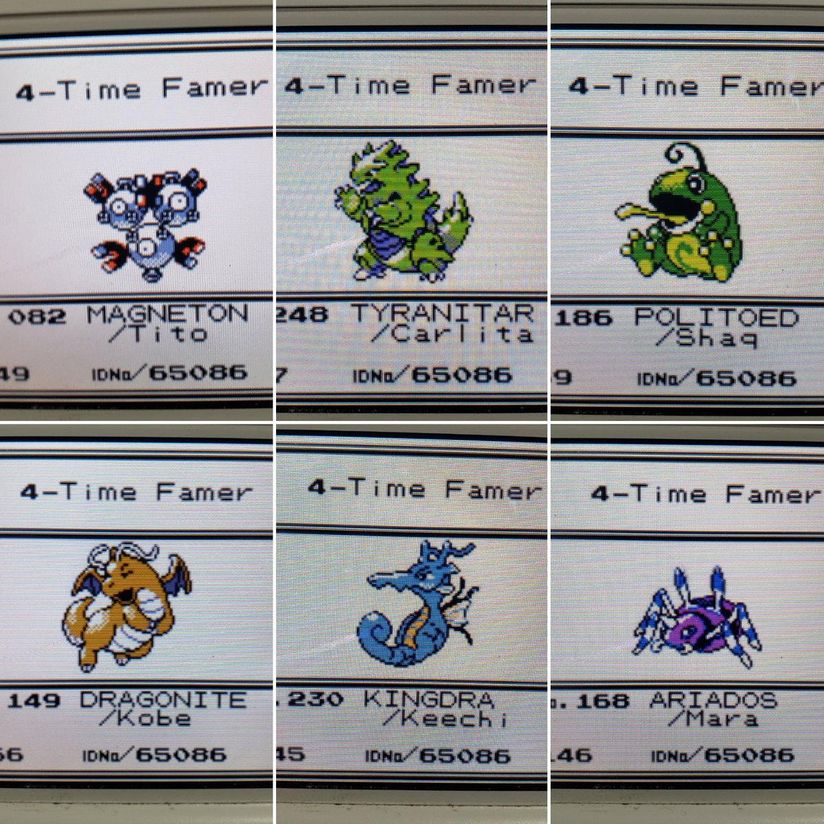 ShinyEvander's tweet photo. Finally finished my Pokemon Crystal  Prof Oak's challenge. (w/ the final squad I beat Red with.)

 Theres few extras in the dex from trade evos. (The one I'm missing is Porygon 2 atm) Fun grind to do. A fav during subway rides. 

Now something special to do w/ my final team... https://t.co/9XftAdGcbh