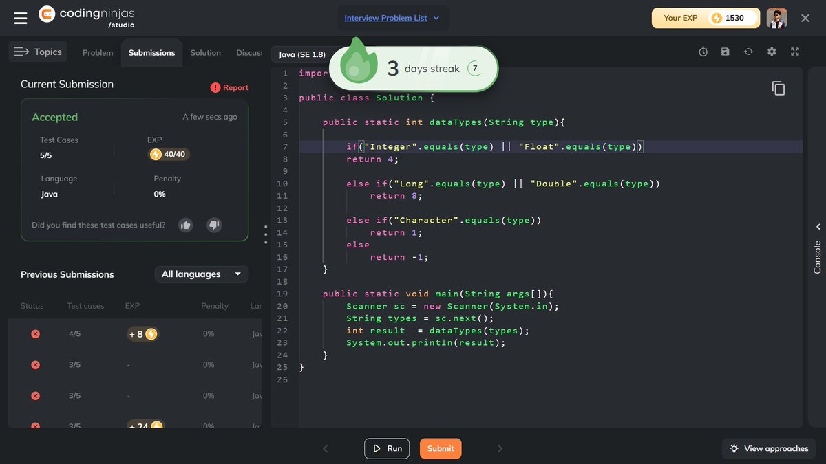 Sahilsher2710's tweet image. Day 68 of #75dayscodechallenge
OK guys be honest
Today, I studied DSA for an hour
> Solve 2nd problem of #StriversA2ZSheet on #codingNinja
#100DaysOfCode #DSA #java
#buildinpublic
#CodeNewbie #StriversA2ZDSA