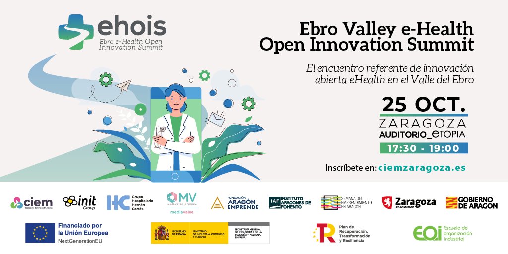 RicappsAragon's tweet photo. El 25/10 a las 17.30h tendrá lugar “Ebro Valley e-Health Open Innovation Summit”, Laboratorio de #InnovaciónAbierta eHealth, pionero en España. Si quieres conocer casos de éxito y retos de innovación abierta en salud, ¡No te lo puedes perder! Info:
https://t.co/nQzStp3Fzo https://t.co/AgO4IaDSdg