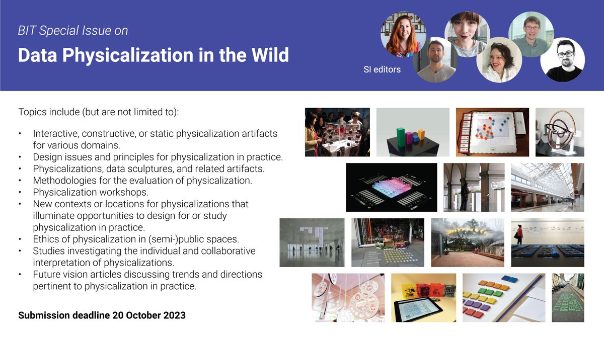 Received your #TEI2024 reviews? If your physicalization work didn't get the nod, please consider a rewrite for our SI on Physicalization in the Wild! 📊🏞️ Deadline in 10 days (Oct 20). Turn that setback into an opportunity! More info: bit.ly/Data_Physicali… #dataphys #CfP