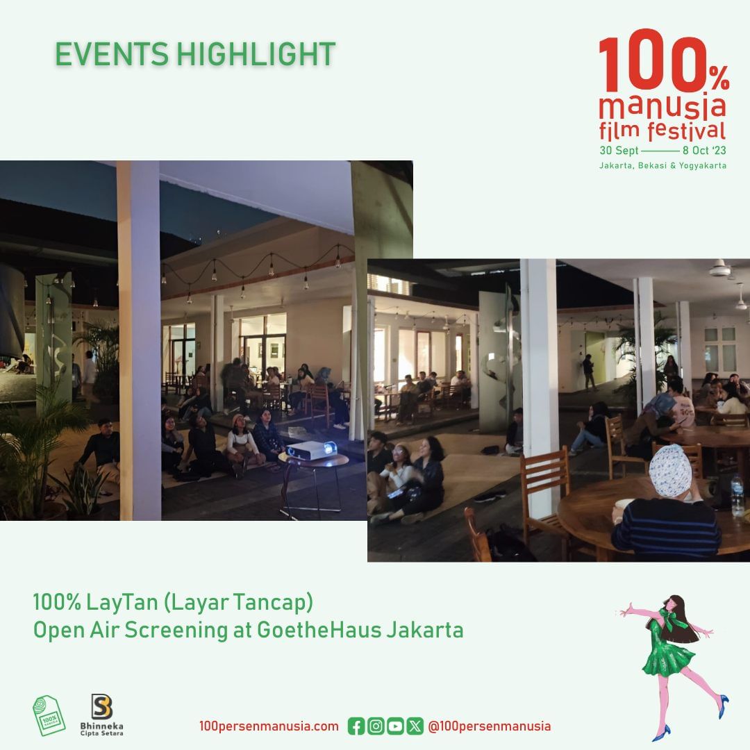 100prsenmanusia's tweet photo. EVENTS HIGHLIGHT: #100PMFF2023 screenings in Jakarta
Wednesday, 4 Oct 2023 at @kampusikj @GI_Indonesien @SAEjakarta @IFI_Indonesia https://t.co/1l33mqHVzK