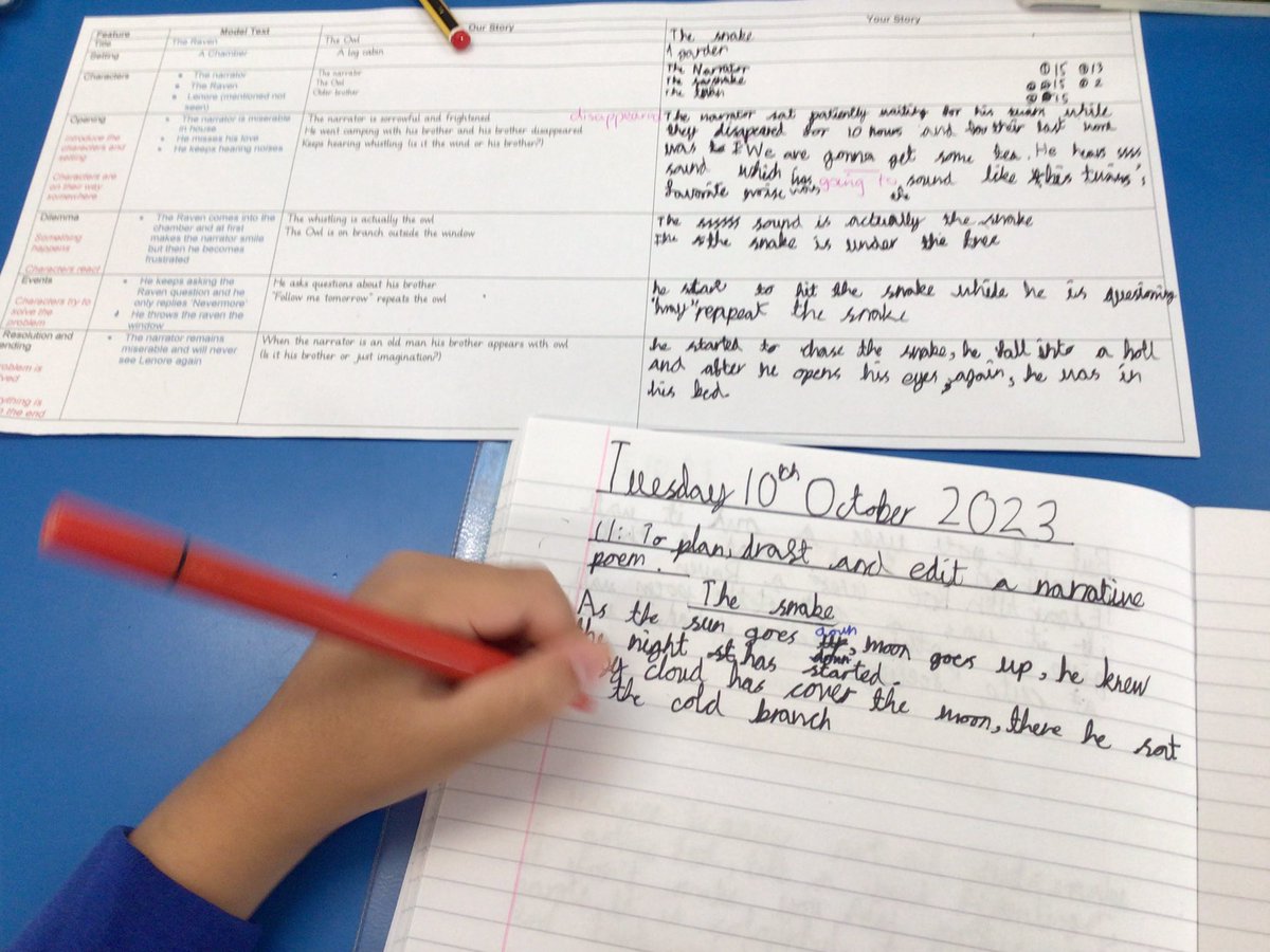 Amazing work this morning! Inspired by ‘The Raven’ by Edgar Allen Poe, Year 5 are writing their own narrative poetry. They have really embraced the genre of gothic writing. I can’t wait to see the finished poems! #OutwoodPrimary #narrativepoetry #year5
