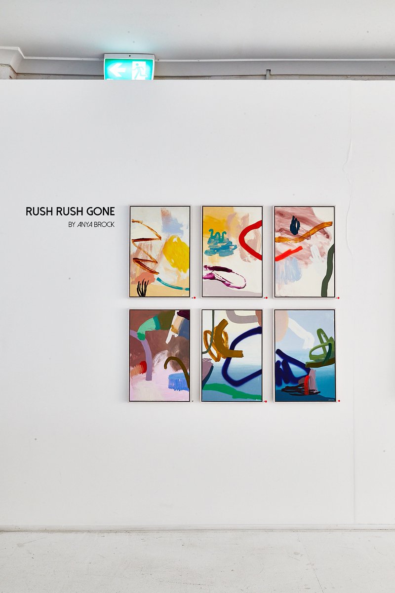 anyapaintface's tweet photo. An image of the Rush Rush Gone exhibition from 2020 by @chantelconcei.

All paintings have sold but most pieces are available as prints. Just use the 'Rush Rush Gone' filter in SHOP to find them.

#anyabrock https://t.co/fCj2mZ4l0r