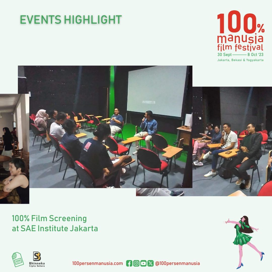 100prsenmanusia's tweet photo. EVENTS HIGHLIGHT: #100PMFF2023 screenings in Jakarta
Wednesday, 4 Oct 2023 at @kampusikj @GI_Indonesien @SAEjakarta @IFI_Indonesia https://t.co/1l33mqHVzK