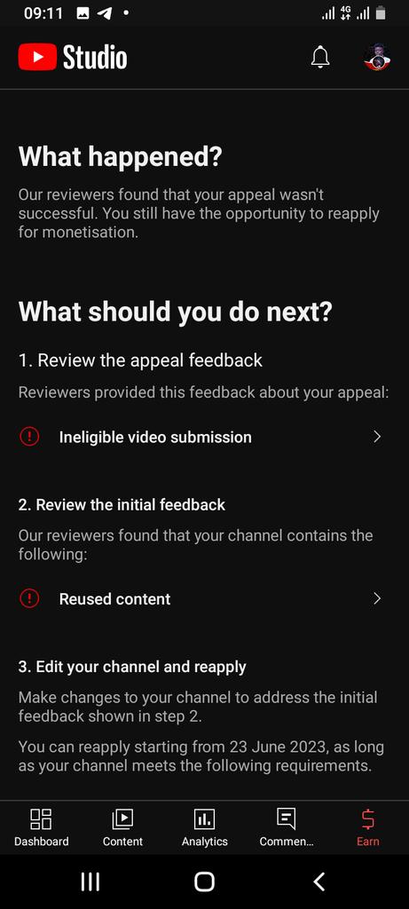 Exclusive360Tv's tweet photo. @TeamYouTube @YouTube @YouTubeCreators i did all the changes requested  reapply has not being considered https://t.co/FMIjMGLWgv