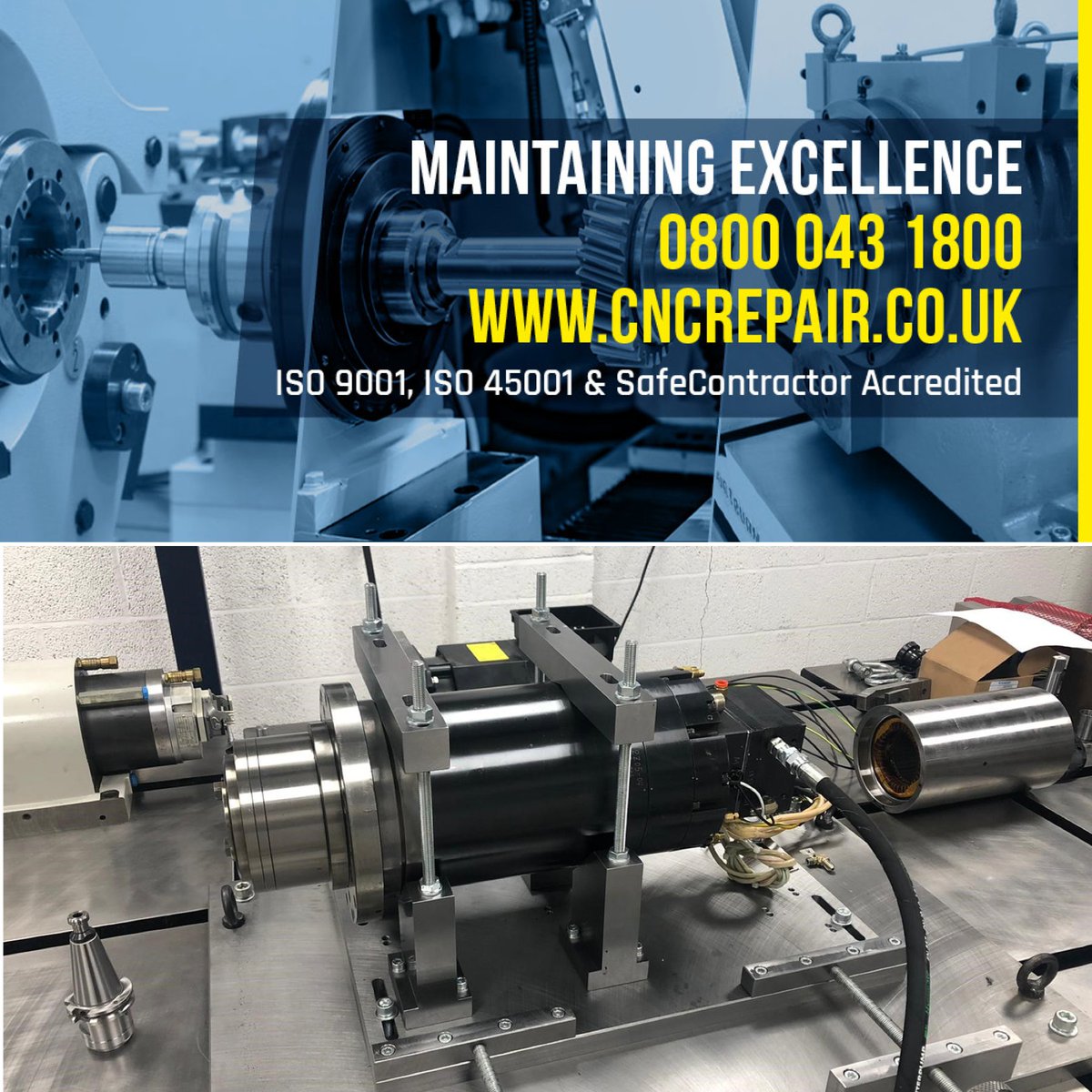 Is your Dugard spindle in need of repair? This built in 5 axis spindle is currently making its way through our repair centre on its way back to factory OEM standard. For more information, please visit: cncrepair.co.uk/spindlerepair