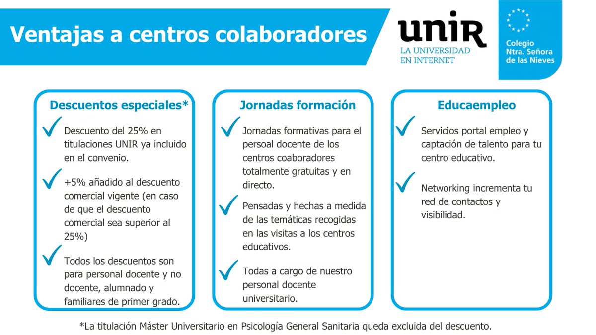Ya somos centro colaborar de la <a href="/uniruniversidad/">Universidad Internacional de La Rioja (UNIR)</a>
Descubre las ventajas que puedes obtener por ser docente o familia del centro colaborador.
 #colegiocanillejas #EducaciónDeCalidad #micolemola #UNIR