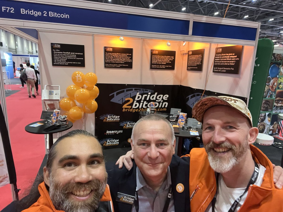✅ Stand set-up @hospotechuk
✅ Ready to explain to business owners the benefits of accepting #Bitcoin & the #LightningNetwork

Come meet us
🗓️today & tomorrow
📍@ExCeLLondon at stand F72
🎓Learn about accepting Bitcoin payments
📣Tell your local businesses
#HOSPOTECH23 #HOSPOB2B