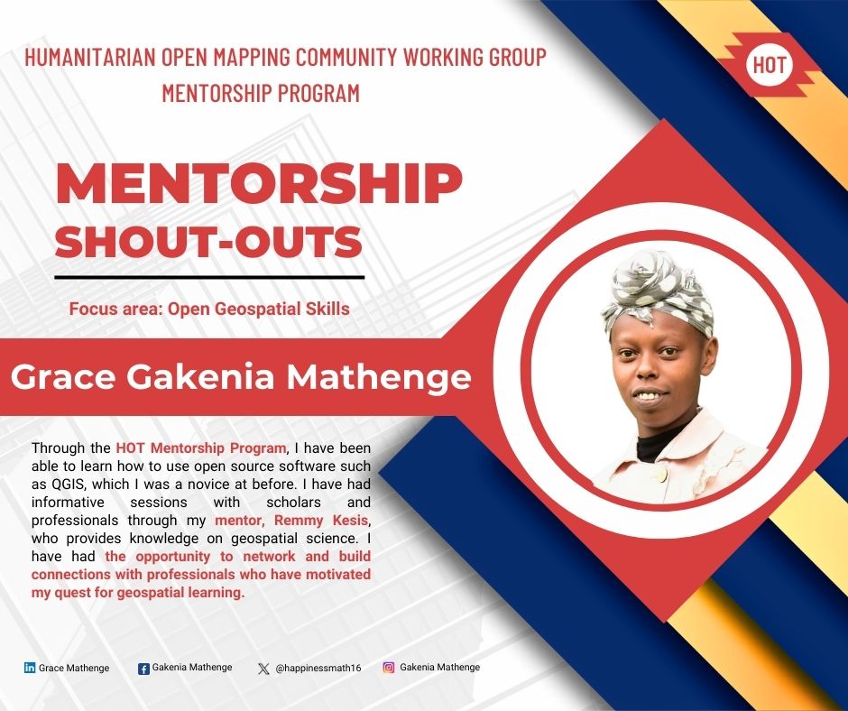 hotosm's tweet photo. 🔊🔊 #MentorshipShoutoutTuesday is here again!!! @happinessmath16   shares with us how her Mentorship journey is going so far https://t.co/vaNpjmT9UY