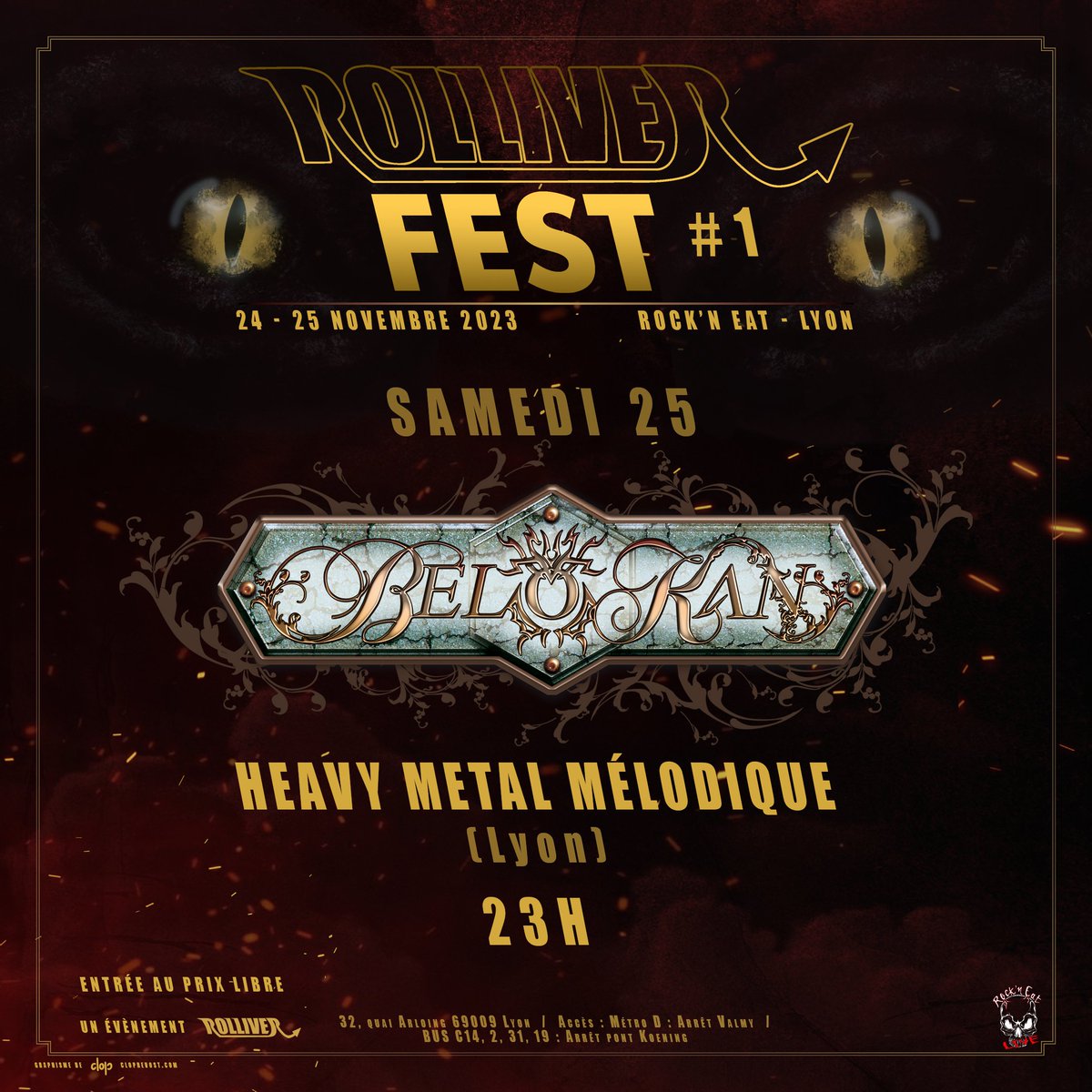 ROLLIVER5's tweet image. Et on clôture la première édition du ROLLIVER FEST avec les lyonnais de BEL O KAN !

Lien vers l'événement : lnkd.in/eF4E6gH2

#festival #metal #HeavyMetal #Lyon