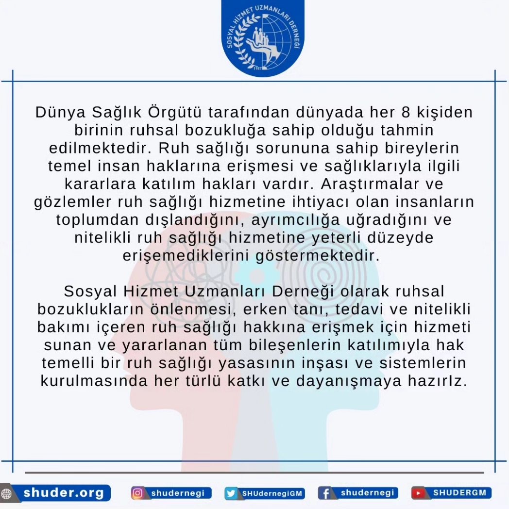 🧠10 Ekim Dünya Ruh Sağlığı Günü 

#10ekimdünyaruhsağlığıgünü #ruhsağlığı #10ekim