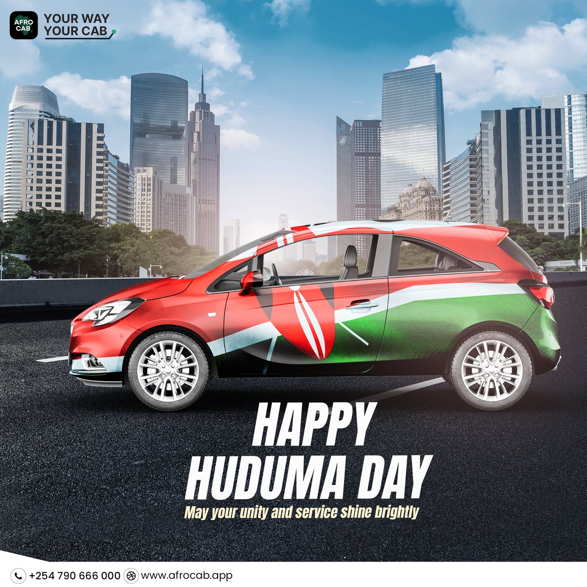 afro_cab's tweet photo. Happy Huduma Day, Kenya! 💙Today, we salute your dedication to unity and service. Let's ride together towards a brighter future! 🚗 #HudumaDay #CommunityMatters #AfrocabCares https://t.co/VHmno915Mj