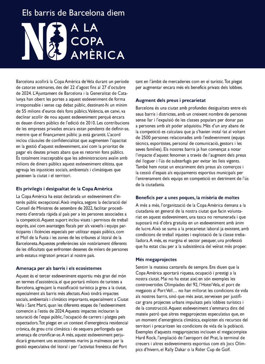 NoCopaAmerica's tweet photo. La nostra plataforma neix amb l'adhesió de 65 organitzacions al nostre manifest. I esperem seguir sumant-ne properament. Entre aquests col•lectius es troben:
🏠Sindicats d'habitatge
📢Entitats veïnals
🌱Moviment ecologista
🛠Cooperativisme
🟣Moviment feminista
I molts més! https://t.co/EzZF9SVW40