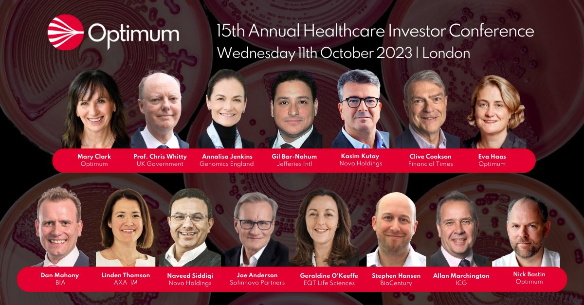 OptimumComms's tweet photo. Tomorrow we will be presenting our 15th Annual #Healthcare #Investor Conference and we could not be more excited, and grateful to our elite speakers. See you there! #optimumconference2023 
https://t.co/ha1hVdX8NU https://t.co/0j7FMoI0Sw
