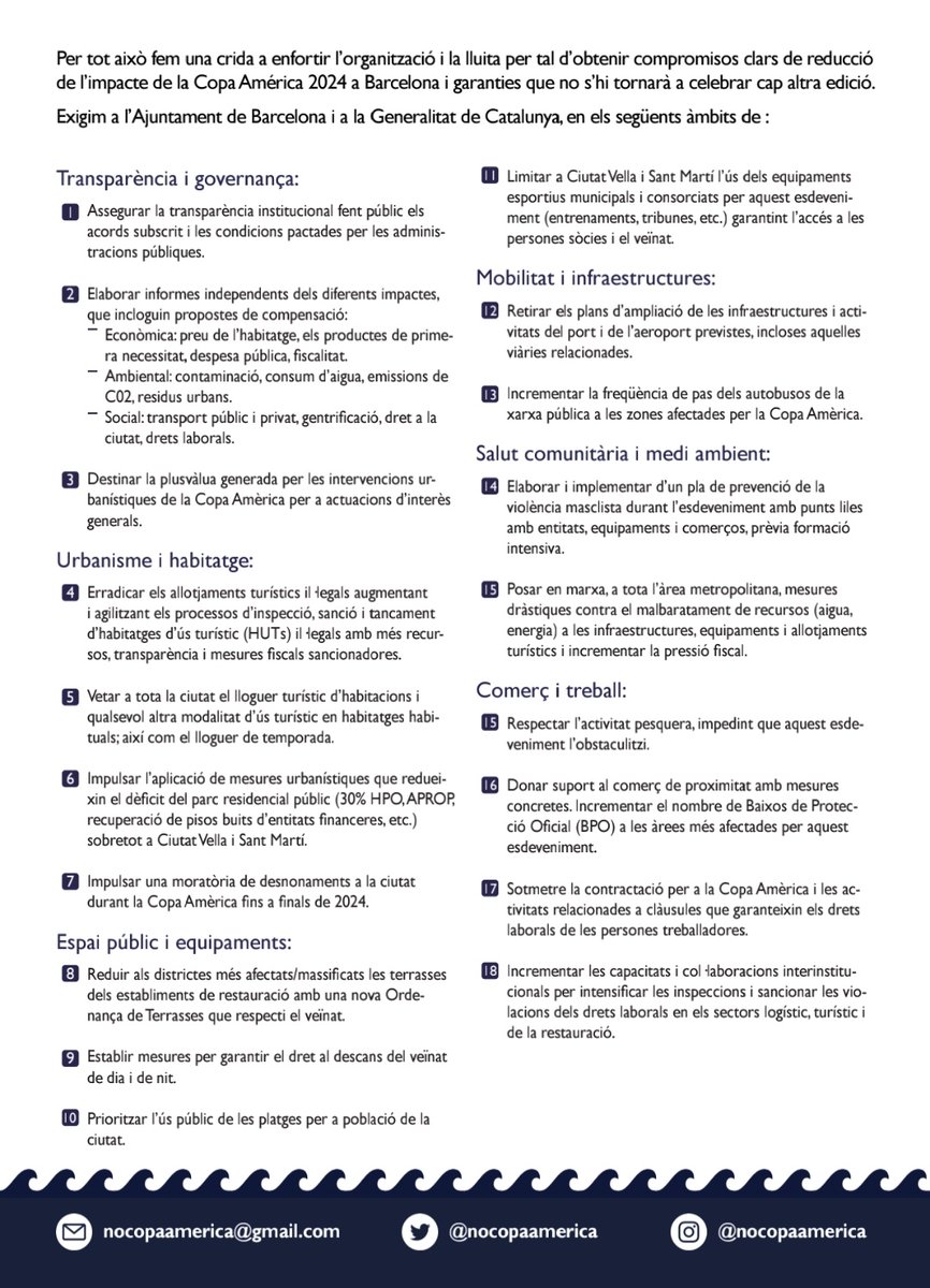 NoCopaAmerica's tweet photo. La nostra plataforma neix amb l'adhesió de 65 organitzacions al nostre manifest. I esperem seguir sumant-ne properament. Entre aquests col•lectius es troben:
🏠Sindicats d'habitatge
📢Entitats veïnals
🌱Moviment ecologista
🛠Cooperativisme
🟣Moviment feminista
I molts més! https://t.co/EzZF9SVW40