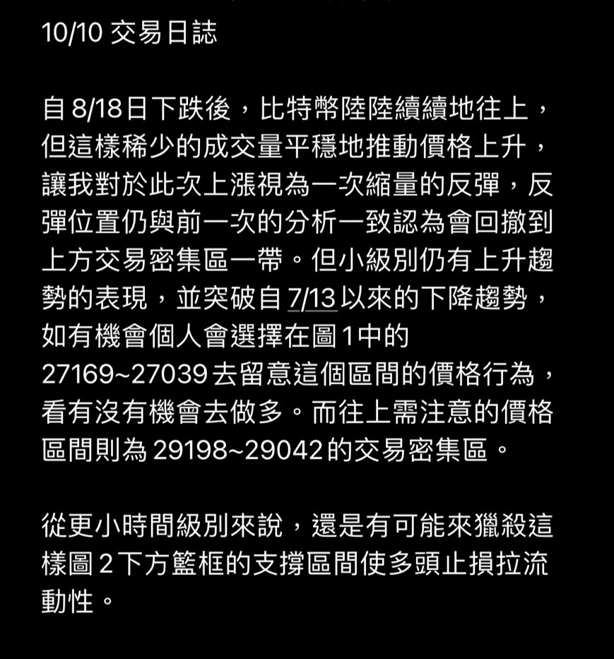 WayHome0112's tweet photo. 10/10 比特幣交易日誌 https://t.co/fFPVsxHsXw