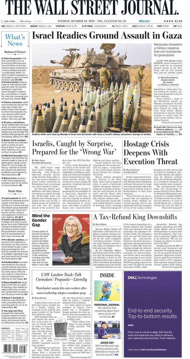 Take a look at the front page of today's Wall