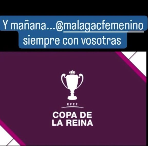 Vuelve la Copa de la Reina <a href="/MalagaCFemenino/">Málaga CF Femenino</a> 
<a href="/encarnitaa07/">Encarni Carneros</a> <a href="/RuthAcedo15/">Ruth Acedo</a> <a href="/mariafarfan3/">María Farfán</a> <a href="/Yolipeche/">Yoli Peche 💌</a> <a href="/luisaolmedo12/">Luisa Olmedo</a> 
#CorajeyCorazon2018
#CopaDeLaReina