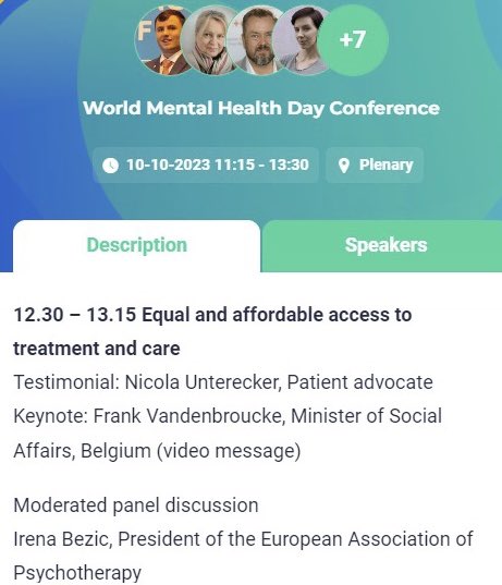 CancerEurope's tweet photo. 🌐 The #WorldMentalHealthDay  Conference started 🗣️🧠

🕧 See you there at 12:30 CET time to support and listen to our @nickipleeeeease 🩵

🔴 Watch the Conference LIVE here: https://t.co/0OrxicVNyG https://t.co/DJlpduS2rP