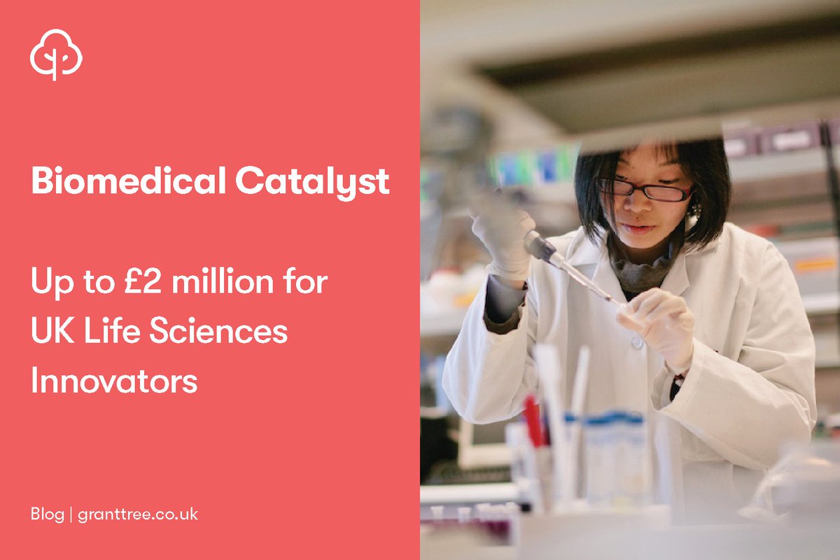 GrantTree (@granttree) on Twitter photo Working on an innovative life sciences project? Up to £2 million in funding could be yours...
<a href="/innovateuk/">Innovate UK</a> has launched the latest round of the Biomedical Catalyst, offering substantial funding for health tech companies.
Find out if you're eligible 👇
granttree.co.uk/blog/grant-fun… Working on an innovative life sciences project? Up to £2 million in funding could be yours...
<a href="/innovateuk/">Innovate UK</a> has launched the latest round of the Biomedical Catalyst, offering substantial funding for health tech companies.
Find out if you're eligible 👇
granttree.co.uk/blog/grant-fun…