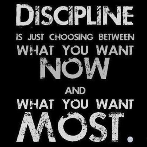 "Discipline isn't punishment - it's an opportunity to separate yourself from average."

Talent separates average from good.
But, discipline separates good from great.

Be disciplined to do what you need to do in order to be able to do what you want to do.
