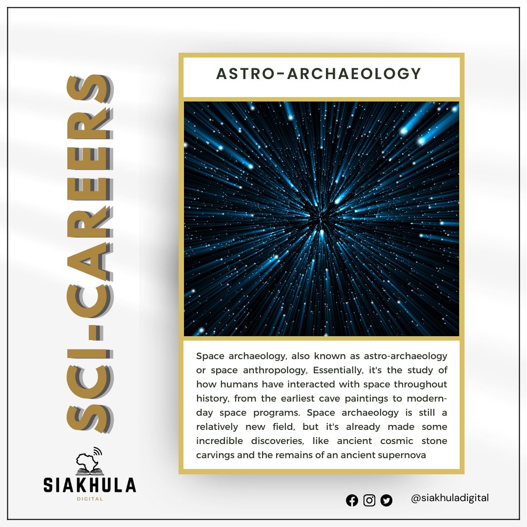 Explore the cosmos with us on this week's #TuesACareerDay! We're delving into the intriguing world of Space Archaeology   🌌⏳Discover how humanity's history intertwines with the stars and beyond. #SpaceArchaeology #AstroAnthropology