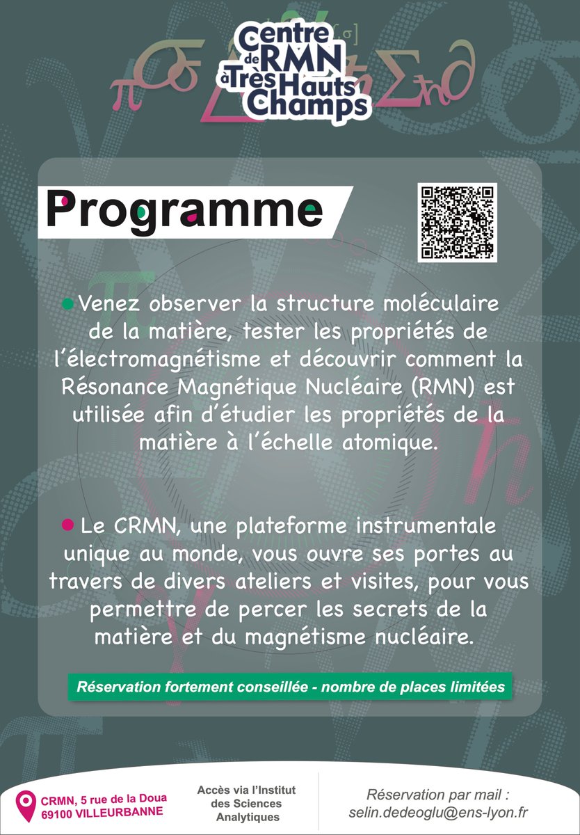 #Fetedelascience this weekend! The CRMN is open to the public!