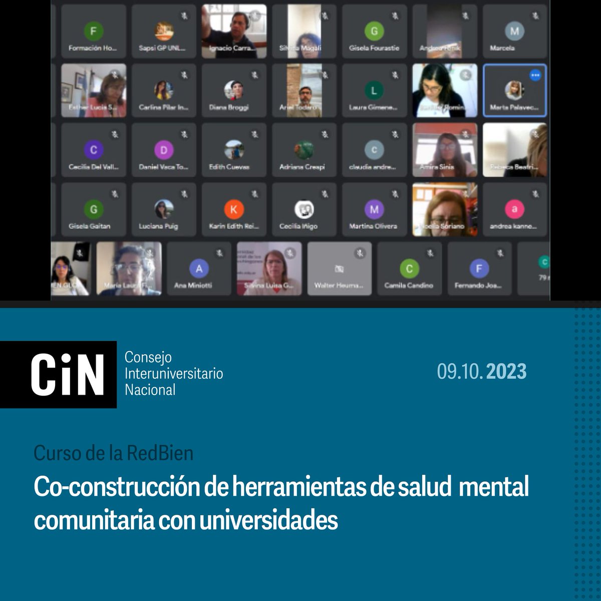 CINoficial's tweet photo. La #RedBien @CINoficial junto con el @msalnacion y el @HospBonaparte, hospital nacional especializado en salud mental y consumos problemáticos, iniciaron al curso "Co-construcción de herramientas de salud mental comunitaria con universidades" con más de 400 personas inscriptas. https://t.co/QwvlF0OlDf