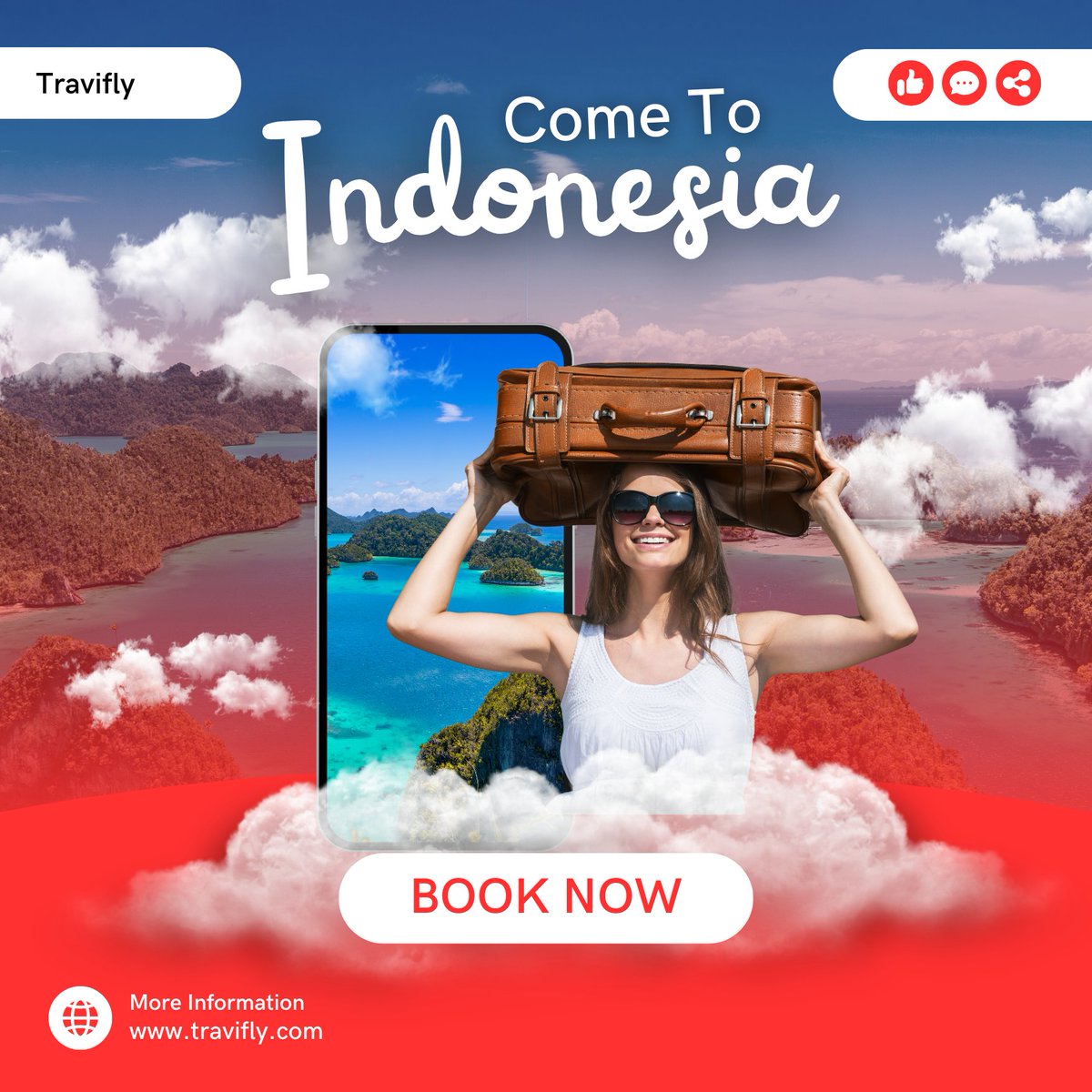 Come to Indonesia with Travifly and embark on a journey that will leave you with lasting memories and a deep appreciation for the beauty and culture of this tropical paradise. Let's make your Indonesian adventure a reality! 🌴🌊 #IndonesiaTravel #TropicalParadise