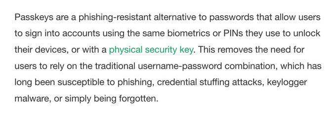 Google makes passkeys the default sign-in method for all users https://t.co/YqnX6Tsads https://t.co/