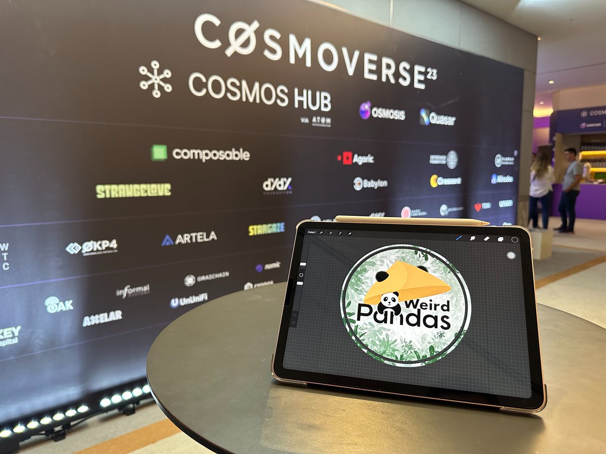 Were in the every corner of #Cosmoverse2023 ⚛️

Interacted with Projects 🕵🏻‍♂️
Collected Data 💿
Inspired ✨

To build the best #NFT Project on #Cosmos 🎨

🚨 Caution &amp; Be Careful ‼️

We are #WeirdPandas 🐼

#NFTs #NFTCommunity #CosmosEcosystem #Giveaway #Airdrop