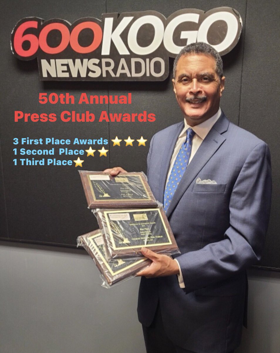 PhilFarrarTV's tweet image. ⭐️KOGO ANNIVERSARY SPECIAL⭐️
An award for each decade. Five received at the 50th San Diego Press Club Awards. Our KOGO team walked away with a total of TWELVE awards.  Shout out to #24/7 and #TTWN. #broadcastjournalism, #relevant, #radio, #television #nofakenews, #accountability