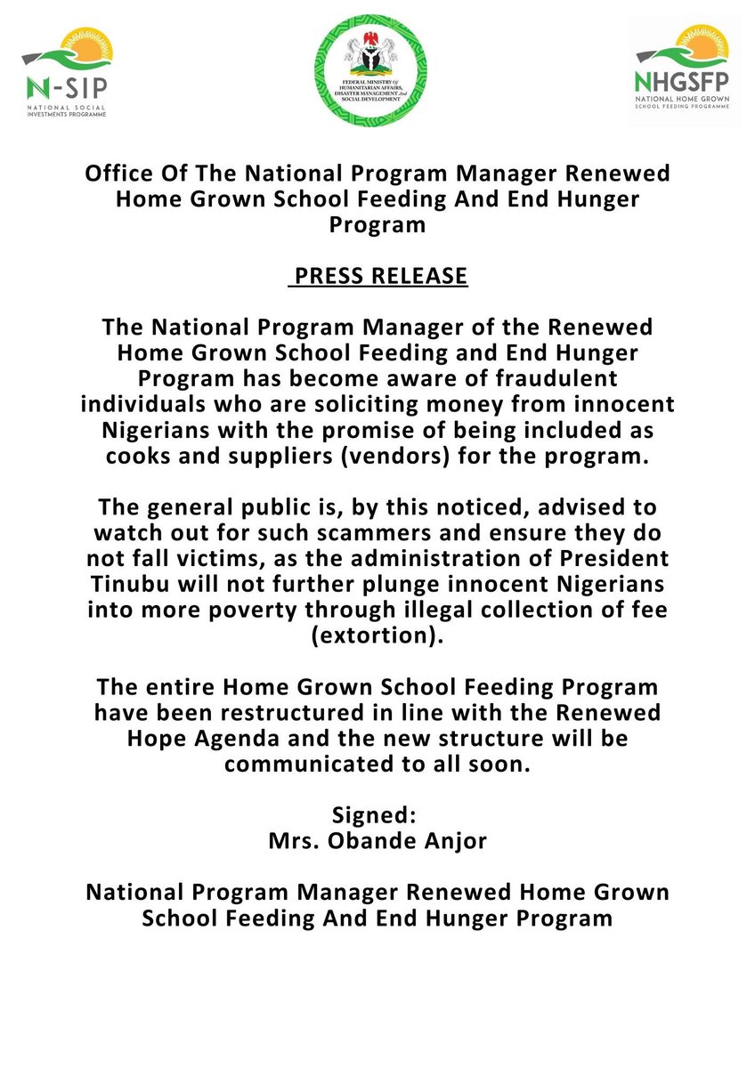 NHGSFP - National Home-Grown School Feeding Prog. tweet media