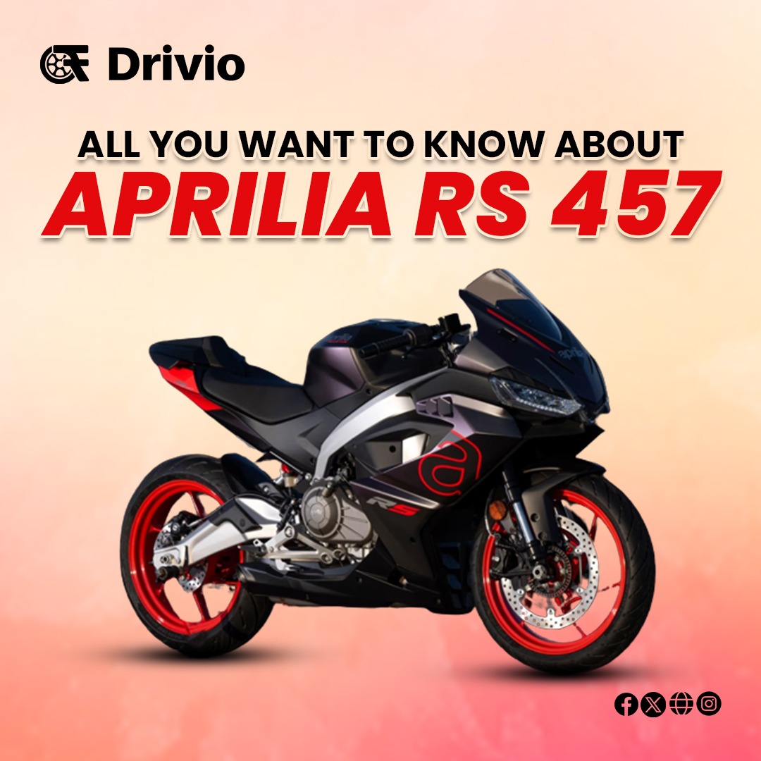 Our newest blog unveils the Aprilia RS 457 from every angle. Get ready for a thrilling read! 🛵

Read more drivio.in/featured-stori…

#ApriliaRS457 #TwoWheelerEnthusiasts #BikeLovers #RideIntoTheDetails #TwoWheelerNews #ApriliaLove #MotorcycleDreams #IndianBikers #drivio_official