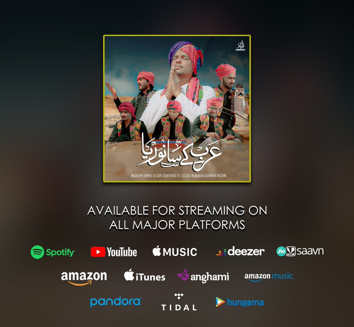 seniyanz's tweet photo. Now available to stream,
On all social media major platforms.

ARAB KAY SANWARIYA 
Presented by Sufi Seniyanz 

#viralreelsfacebook #viralvideo #newarrivals #sufigenere #indianstyle #folkmusic #PakVsInd2023 #socialmediamanagement https://t.co/qAtpOOujJy