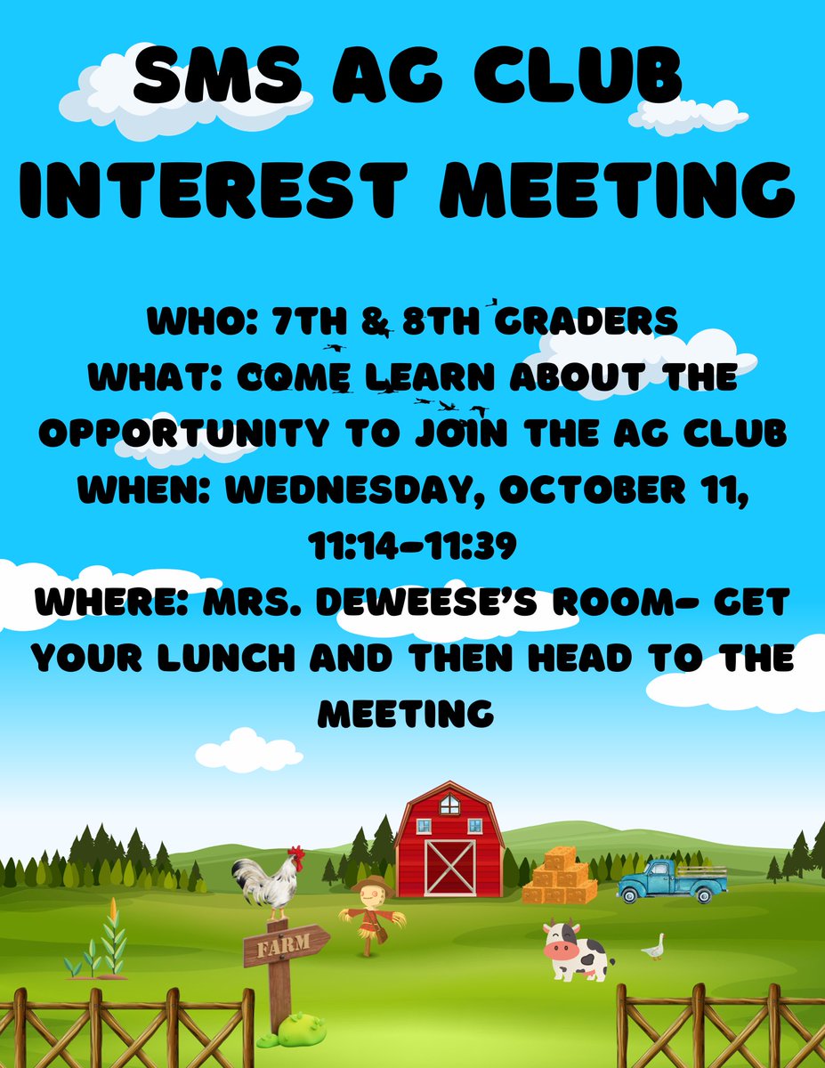 FfaSkyline's tweet photo. Come find out what the Ag Club is all about. https://t.co/1RkW45BoGl