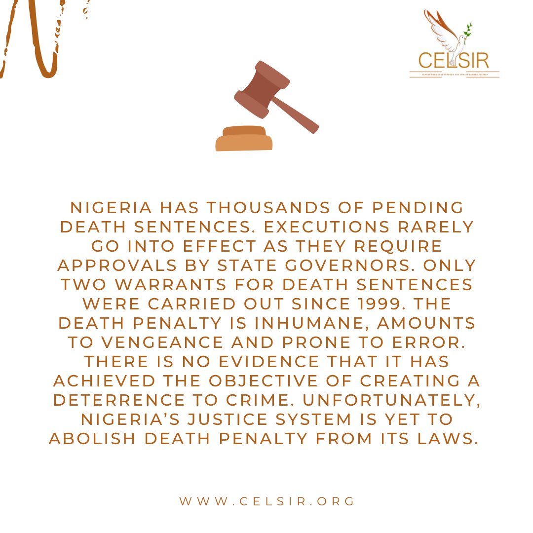 Another World Day Against Death Penalty and there appears to be no light in view that shines on a justice system bereft of the death penalty clause.

As we mark International Day Against Death Penalty, Nigeria's continued use of capital punishment raises critical questions.