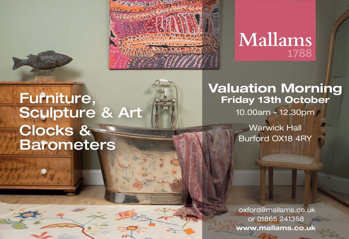 We are pleased to announce that we are holding a valuation day at Warwick Hall, Burford this Friday from 10am-12.30pm, where our specialists will be on hand to offer appraisals on any items you might be considering selling at auction. No appointment needed.bit.ly/46oN50H