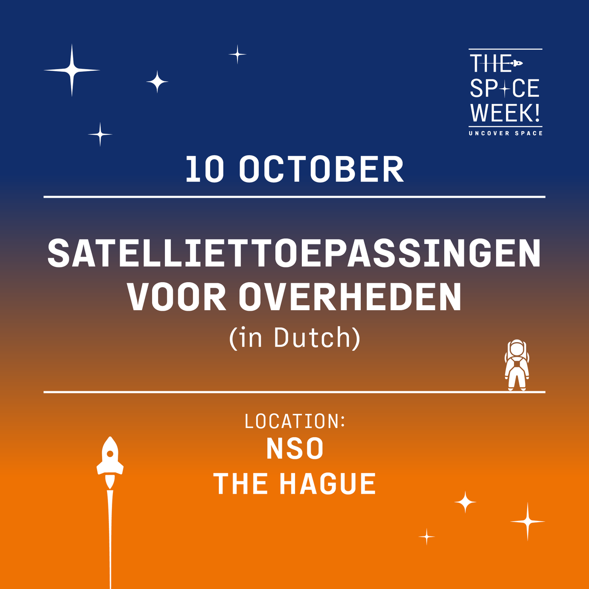 nlspaceweek's tweet photo. "Wat is de meerwaarde van ruimtevaart voor overheden?" Dat is de vraag die centraal staat tijdens deze interactieve middag, georganiseerd door @NLSpaceOffice , @nl_campus , @zuid_holland en @NoordwijkZH als onderdeel van #thespaceweekNL. https://t.co/tmQL2789GE