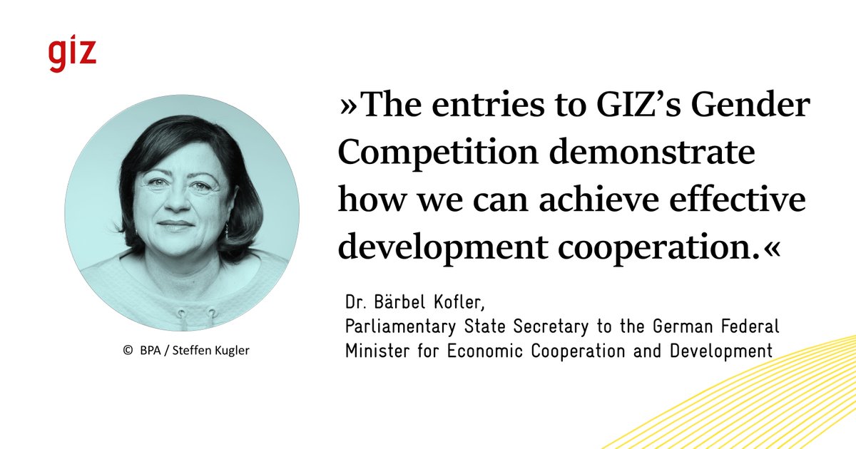 giz_gmbh's tweet photo. We create better #equal opportunities ⚖ 🤝 Our #genderstrategy not only has an impact on our own company, but also in partner countries and among clients, our #gender competence is highly appreciated. Read more ➡https://t.co/hUs6l8warJ
#internationaldayofthegirl https://t.co/AfMdWV6kwk