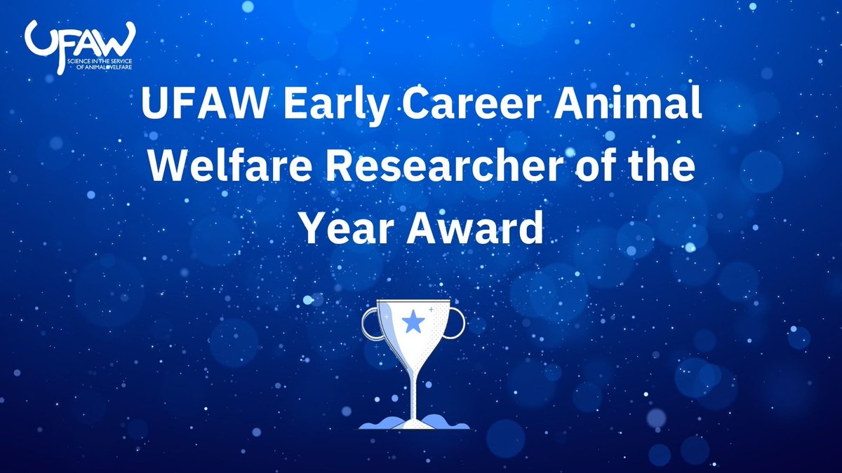 Nominations are open for the UFAW Early Career #AnimalWelfare Researcher of the Year Award! The award is open to students currently studying for a PhD and to individuals within six years of the end of their PhD work. 

Nominations close 10 December 2023 ➡️ufaw.org.uk/ecr24