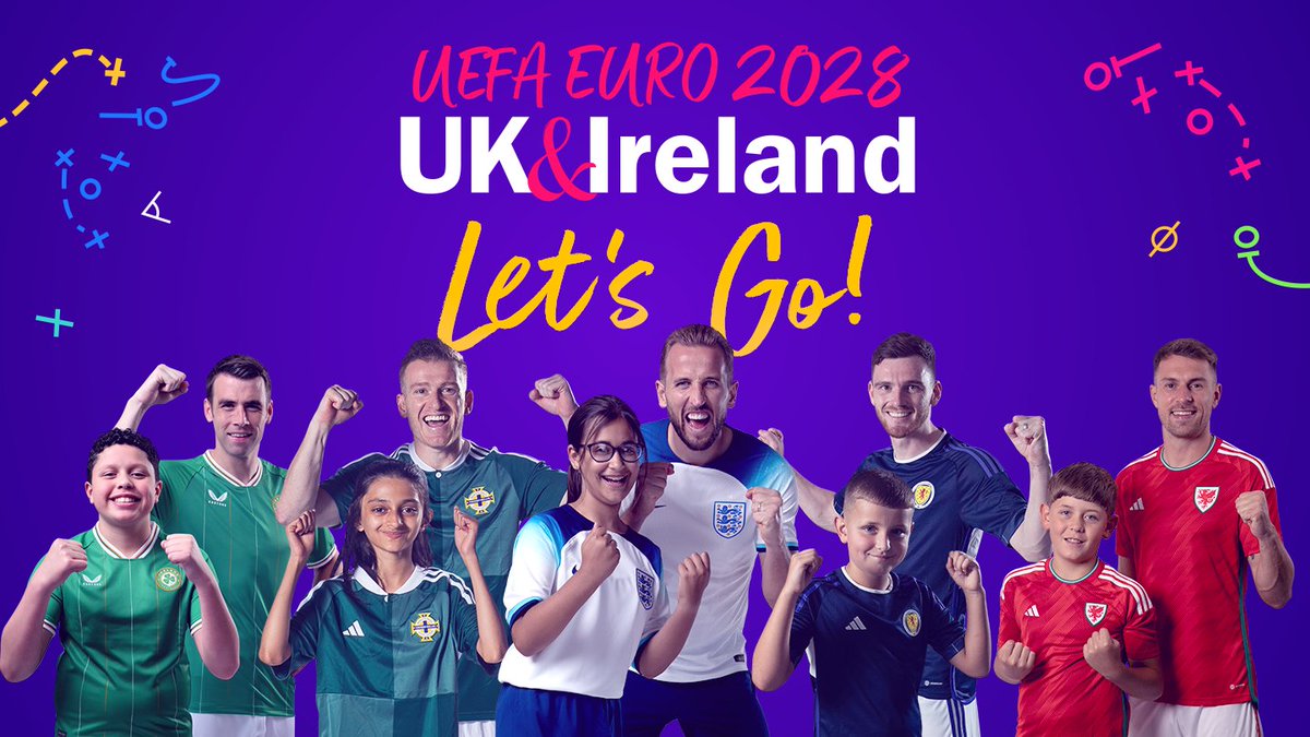 FA's tweet photo. We're delighted to announce that the UK and Ireland has today been confirmed as hosts of @UEFA #EURO2028! 🤩

#UKIreland2028 https://t.co/GHf2tVCX7m