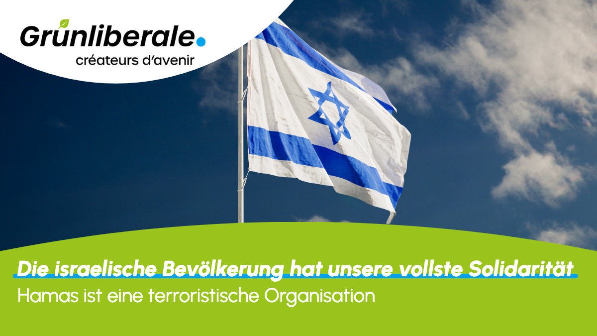 grunliberale's tweet photo. Die israelische Bevölkerung hat unsere vollste Solidarität. Der Angriff der #Hamas hat uns schockiert und entsetzt. Die Hamas ist eine terroristische Organisation. Es darf keine Finanzierung der Hamas über den Schweizer Finanzplatz geben. 👉 https://t.co/5vn2GRKalN https://t.co/rmM5sJs9R4