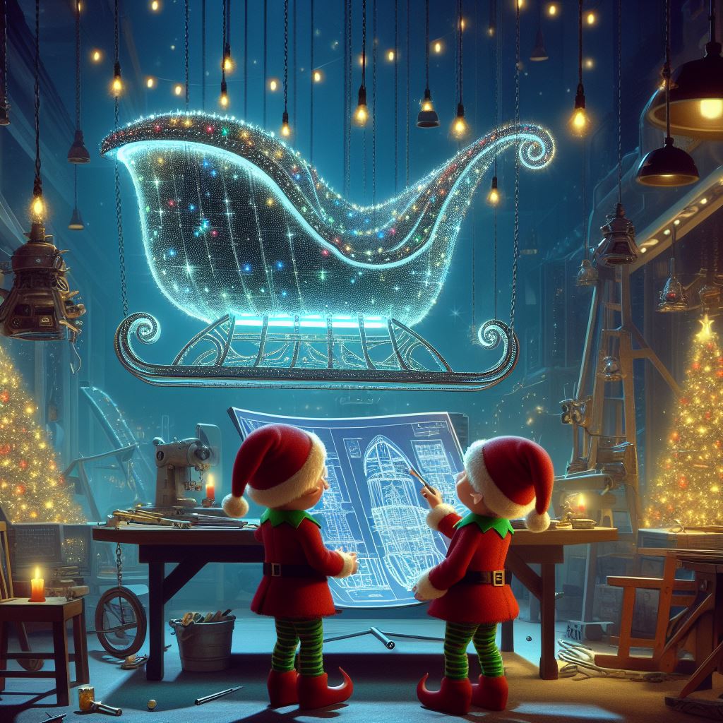 🎅 "Whipping up some new sleigh designs with the elves today! Think futuristic, yet classic. Can't wait for you all to see! 🛷✨ #SantaInnovates #SleighUpgrade"