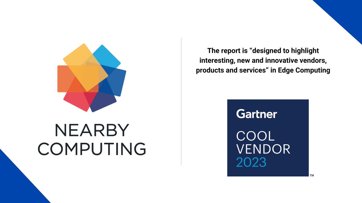 🙌 We are thrilled to announce that Nearby Computing has been named a Cool Vendor by @Gartner_inc ® in this 2023 edition. The report is “designed to highlight interesting, new and innovative vendors, products and services”. Read more! ➡️ nearbycomputing.com/nearby-computi…