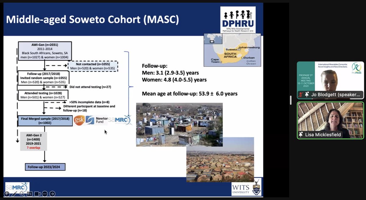 richpulsford's tweet image. #propassconference2023 session 3. Great introduction from Prof. Lisa Micklesfield to new @ProPASSconsort cohort - the Middle-aged Soweto Cohort (MASC)